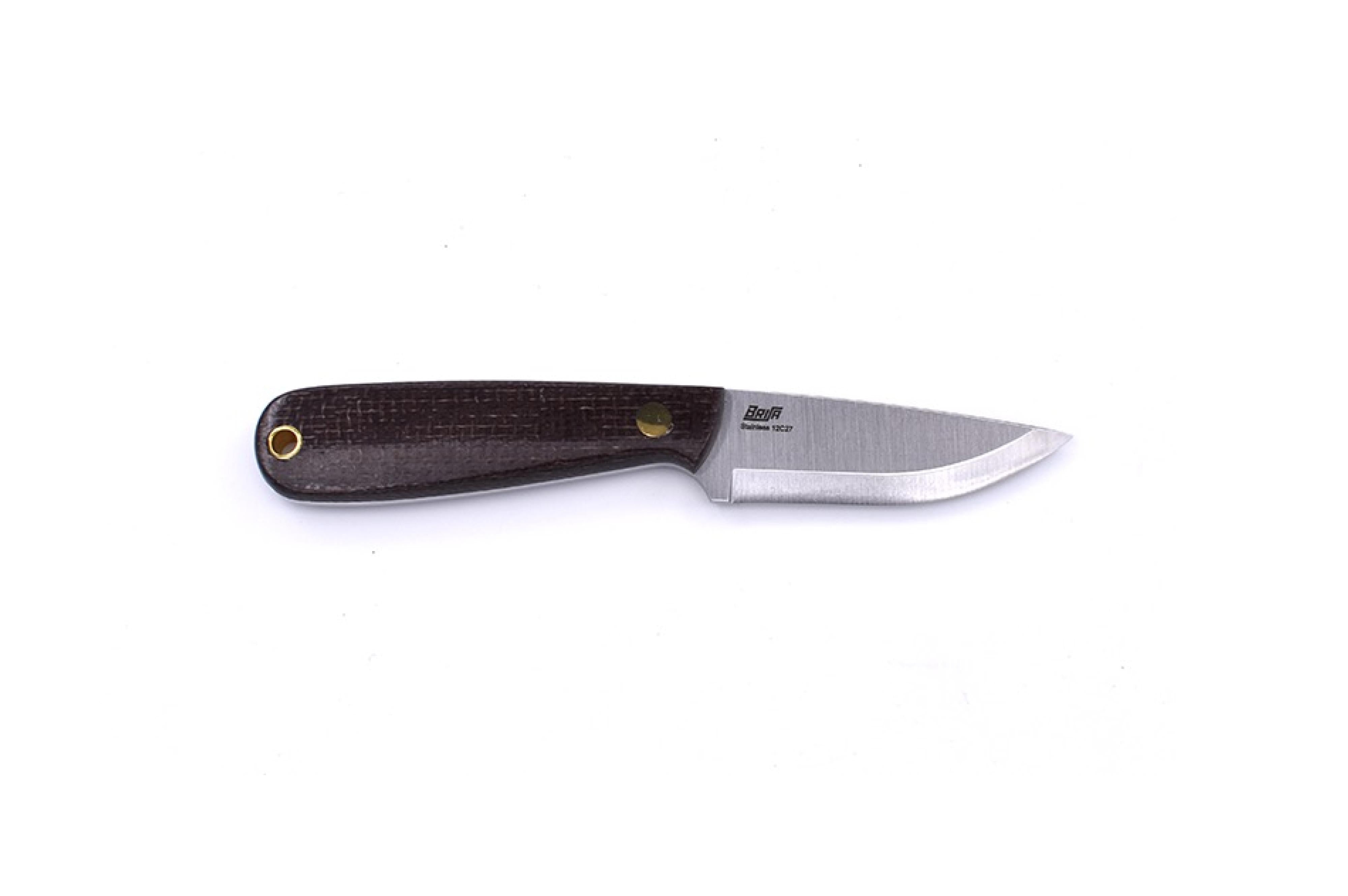 Necker 70 - BlackMicarta - Scandi - Leather