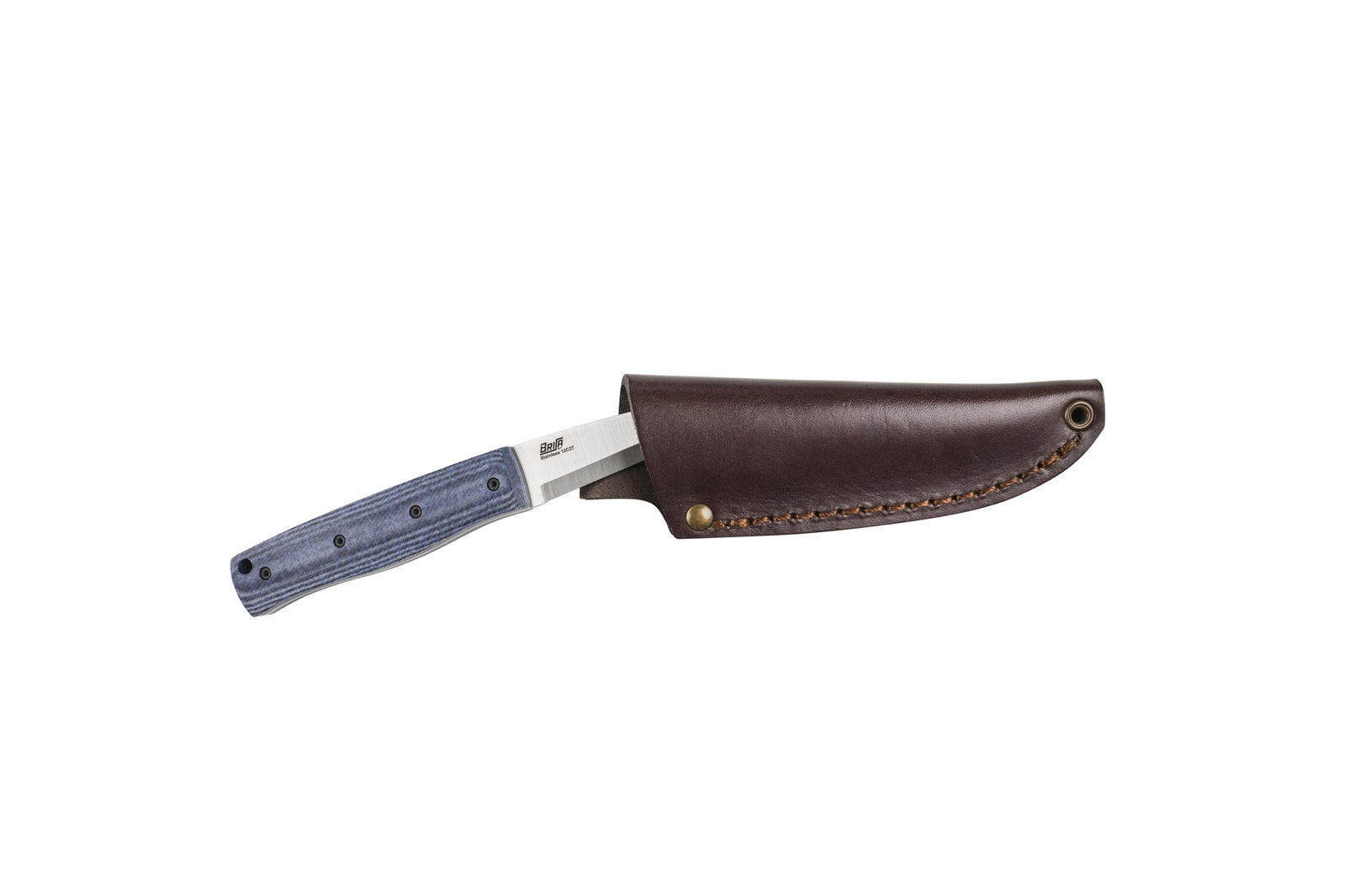 Pk70Fx - Bluejeans Micarta -  Scandi - Leather