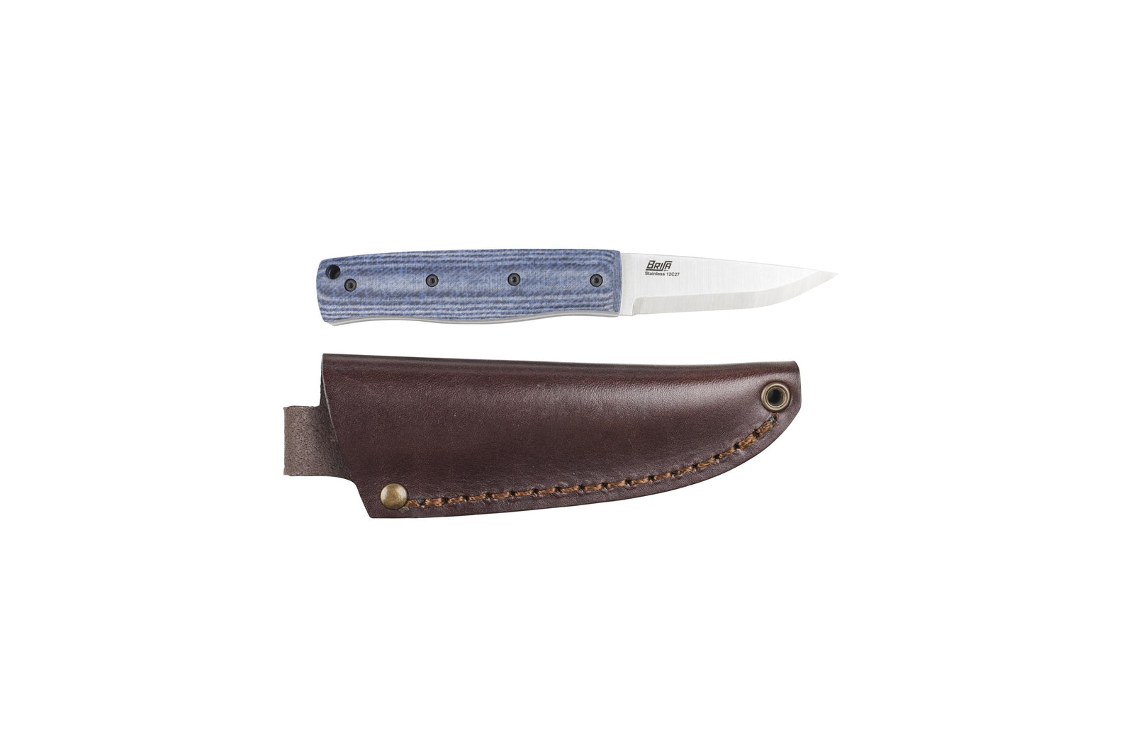 Pk70Fx - Bluejeans Micarta -  Scandi - Leather