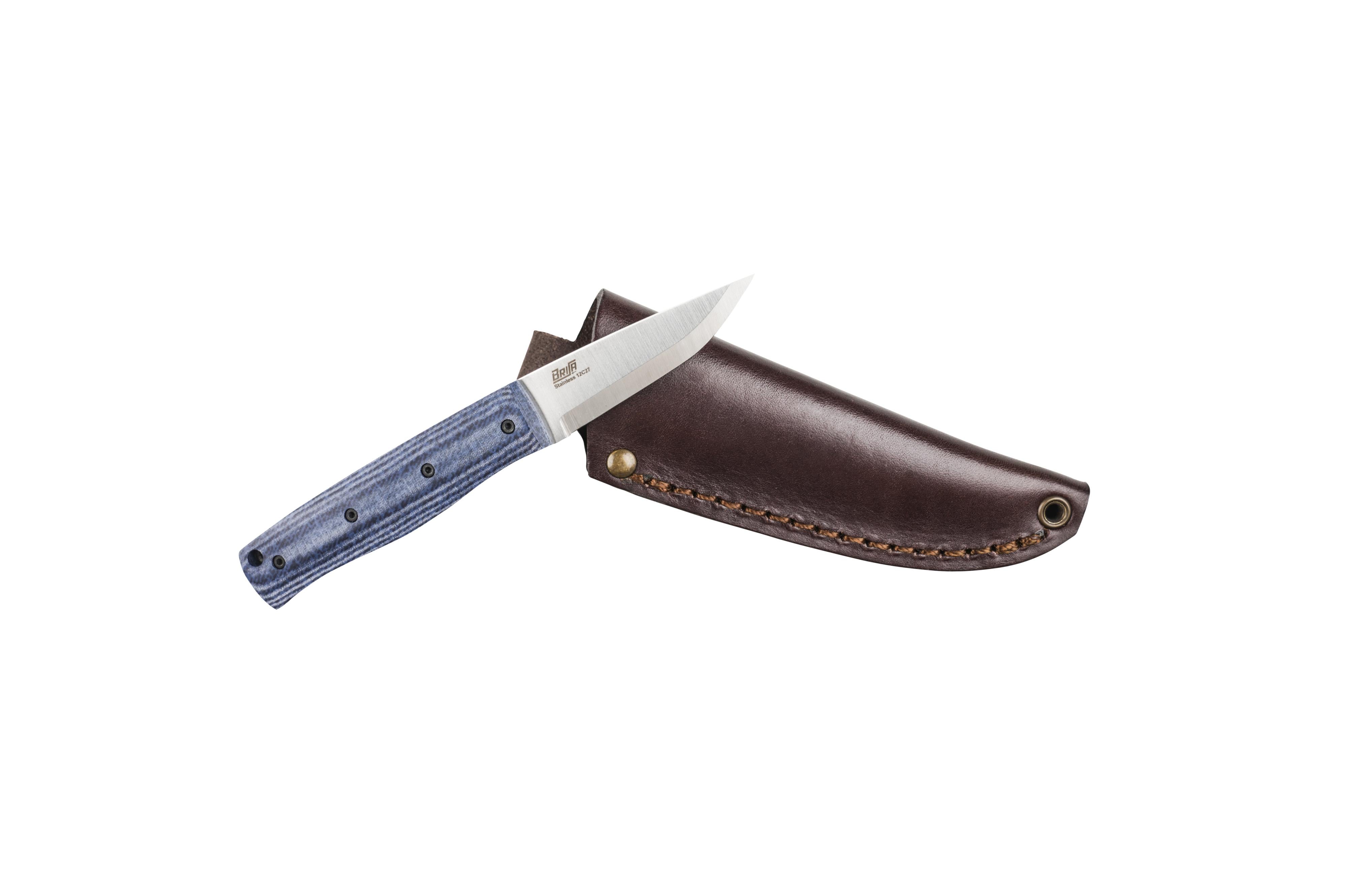 Pk70Fx - Bluejeans Micarta -  Scandi - Leather