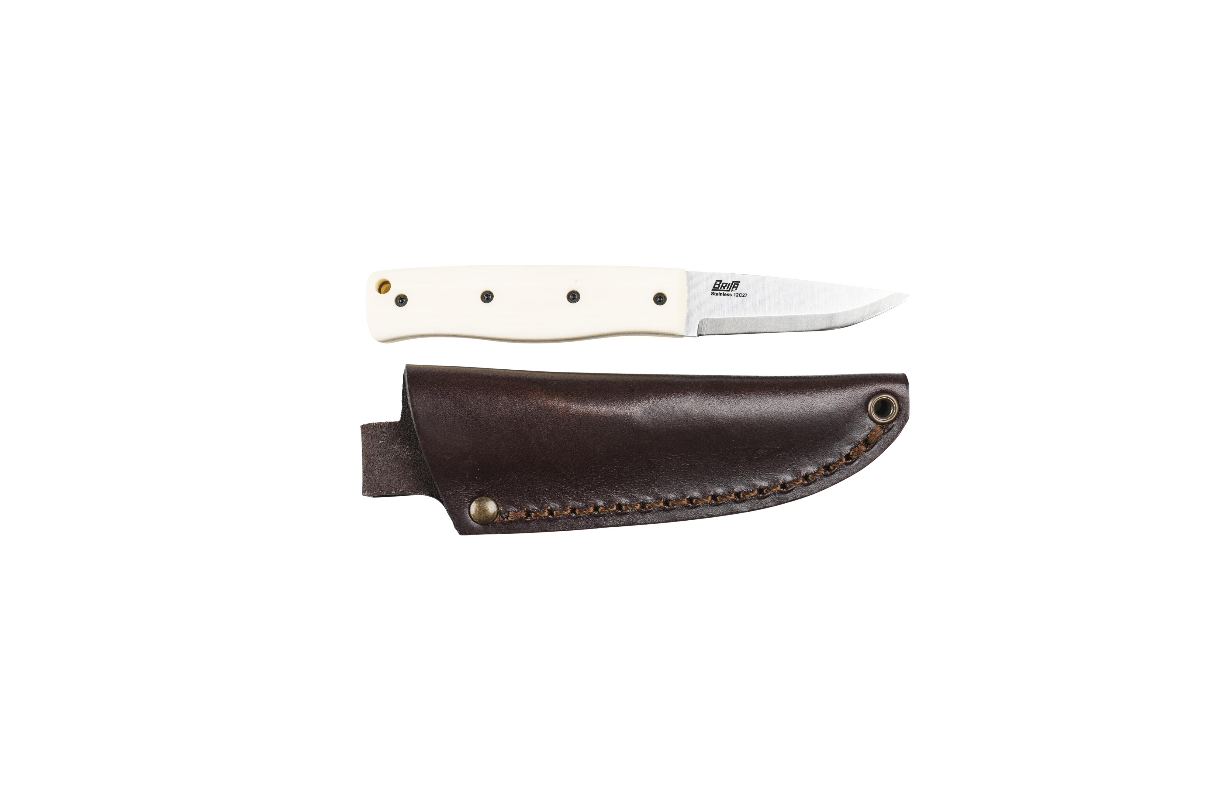 Pk70Fx - Ivory Micarta -  Scandi - Leather